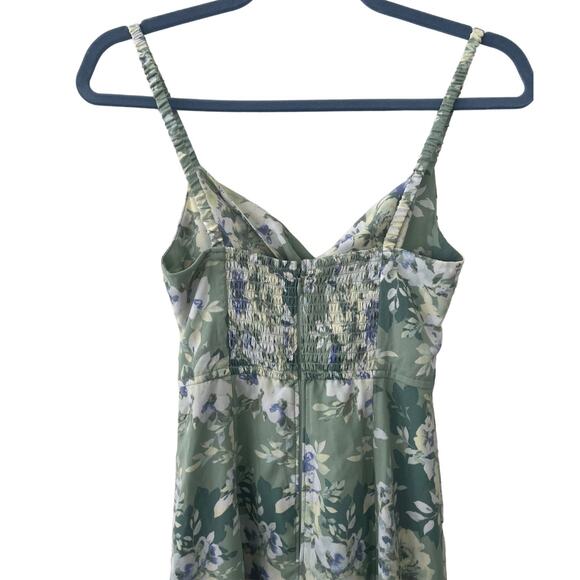 Abercrombie and Fitch Twist Front Sage Floral Midi Dress Size XS Summer Wedding - Picture 7 of 8